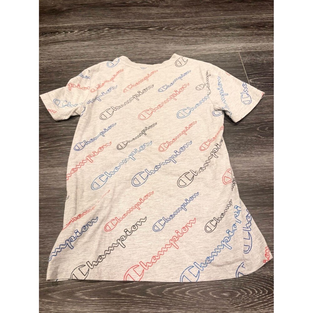 Champion Kids Heather Gray Short Sleeve Tee with Red, Blue & Black Logos